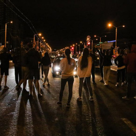 Protestas de anoche en Minsk. EFE/EPA/STR