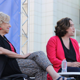 Manuela Carmena i Ada Colau a la trobada de 'Ciutats sense por'