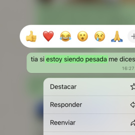 Captura de pantalla en una conversación de Whatsapp.- Leonor Cervantes