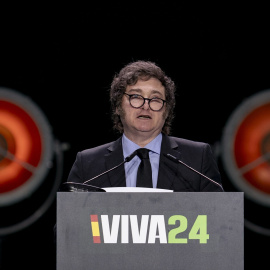 Javier Milei en el acto 'Viva 24'. A. Pérez Meca / Europa Press
