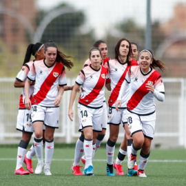 Saray García del Rayo Vallecano celebra un gol durante el Trofeo Villa de Valleca en Madrid. /Archivo /Europa Press