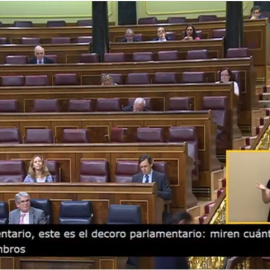 El portavoz de En Marea en el Congreso también ha criticado la ausencia de miembros en la bancada del PP y del Gobierno.