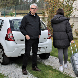 Xosé María y su hija Andrea, quien no fue al viaje escolar de fin de curso a Italia por el coronavirus