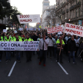 Manifestació de treballadors de Nissan pel centre de Barcelona el 18 de febrer del 2020/ ACN Aina Martí