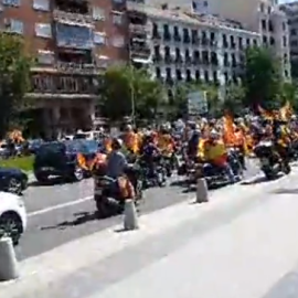 Manifestación con coches convocada por Vox en Madrid.