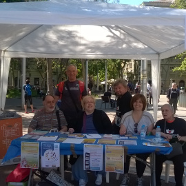 Punt d'informació del Banc de temps a la Barceloneta