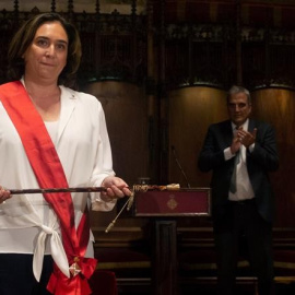 Ada Colau, després de ser reelegida alcaldessa de Barcelona. EFE / Quique García