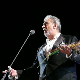 Plácido Domingo durante el concierto en Chichén Itzá.  WILLIAM