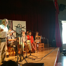 Gaspar Llamazares durante el acto de la Plataforma Actúa.Twitter/ actua_digital