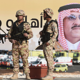 Fuerzas del Ejército de Arabia Saudí, el segundo importador de armas de España y uno de los países más señalados por las organizaciones humanitarias de violar derechos humanos. AFP
