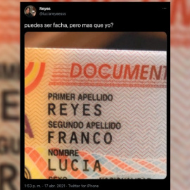 Tuit de Lucía Reyes Franco.