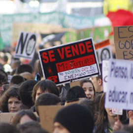 Manifestación de la marea verde en Madrid contra los recortes en la educación. / JAIRO VARGAS