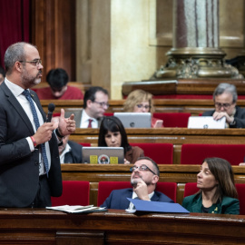 El conseller de Interior de la Generalitat, Miquel Buch, en el Parlament de Catalunya. / MARC BRUGAT (EP)