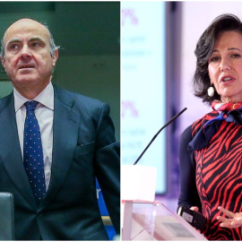 El vicepresidente del Banco Central Europeo,  Luis de Guindos, y la presidenta del Santander, Ana Botín. / AGENCIAS