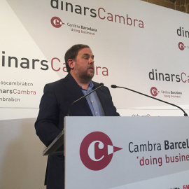 Oriol Junqueras, vicepresident de la Generalitat, s'adreça als empresaris de les Cambres de Comerç