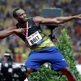 El atleta jamaicano Usain Bolt tras ganar los 100 metros en la IAAF Diamond League Herculis en Monaco /REUTERS (Eric Gaillard)