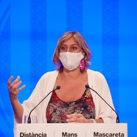 La consellera de Salut, Alba Vergés, en roda de premsa