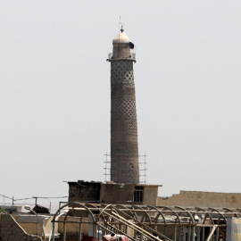 El minarete de la mezquita de An Nuri, en Mosul. REUTERS/Erik De Castro