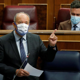 El ministre de Justícia, Juan Carlos Campo, en la sessio de control que s'ha fet al Congrés. EFE