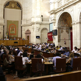 El Pleno del Parlamento andaluz, durante una de las votaciones de la sesión