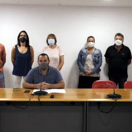 Els set regidors de l'actual equip de govern d'ERC i Avancem de Calonge i Sant Antoni. MARINA LÓPEZ