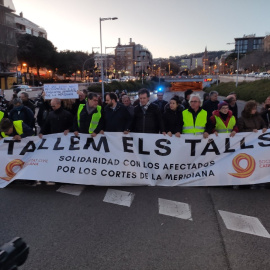 Fotografia del tall de la Via Augusta de Societat Civil Catalana/ Societat Civil Catalana
