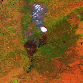 La huella del incendio de Portugal, visible desde el espacio. ESA