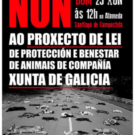 Cartel de la manifestación contra la Ley de Protección Animal