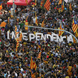 Manifestación por la independencia de Catalunya durante la última 'Diada'.- EFE