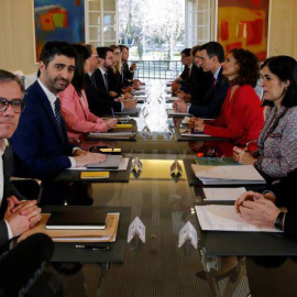 Josep Maria Jové durant una de les reunions amb la taula de diàleg entre la Generalitat de Catalunya i l'Estat espanyol/ EFE