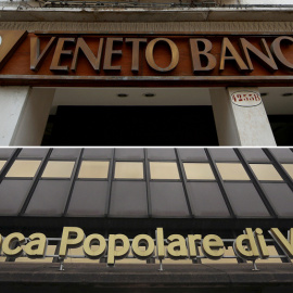 Las sedes de Banca Popolare de Vincenza y de Veneto Banca. REUTERS