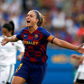 Una jugadoras del Barça durante un partido. EFE