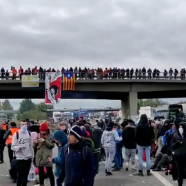 Corte de la AP-7 en Salt (Girona)