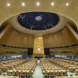 Vista de la sala de l'Assemblea Generral de la ONU a Nova York. ONU