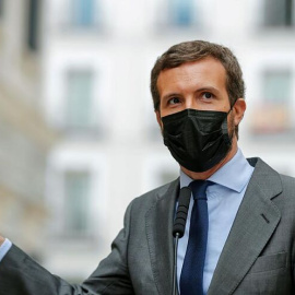 Pablo Casado, el miércoles, a las puertas del Congreso de los Diputados / EFE