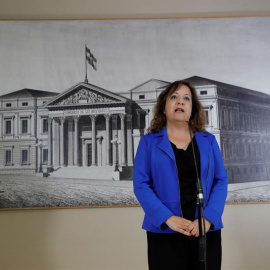 17/06/2019.- La Junta Electoral Central (JEC) celebra este lunes el acto de acatamiento de la Constitución para que los eurodiputados que representarán a España en el Parlamento de la UE reciban la credencial que así se lo acredite. En la imagen, la e