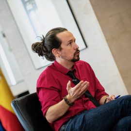 El vicepresidente segundo del Gobierno, Pablo Iglesias, durante su entrevista con ‘Público’. DANI GAGO