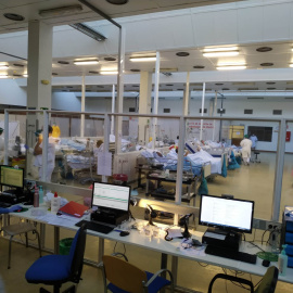 Pacientes en el gimnasio del Hospital La Paz | Twitter