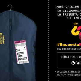 Una de las imágenes de la campaña de la Plataforma de Medios Independientes para realizar la encuesta sobre la monarquía.