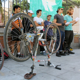 Rueda de prensa previa a la huelga de repartidores de Deliveroo del domingo 2 de julio./Twitter