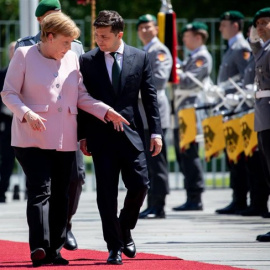Angela Merkel en el acto oficial. Europa Press