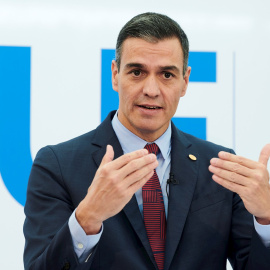 El presidente del Gobierno, Pedro Sánchez, interviene este viernes en rueda de prensa tras la cumbre extraordinaria de la UE celebrada en Bruselas, Bélgica.EFE/ Horst Wagner