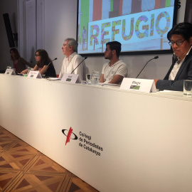 La roda de premsa on s'ha presentat l'informe anual del CEAR sobre els refugiats. LAIA SERÓ
