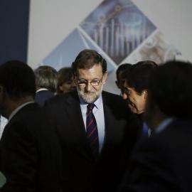 Rajoy, este miércoles en la sede de la Cámara de Comercio de España. EFE/Emilio Naranjo