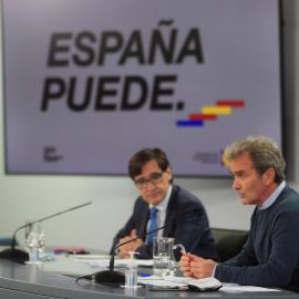 El ministro de Sanidad, Salvador Illa, y el director del Centro de Coordinación de Alertas y Emergencias Sanitarias del Ministerio de Sanidad, Fernando Simón. - EFE