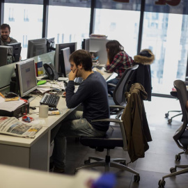 Imagen de la redacción del diario Público en Madrid. /JAIRO VARGAS