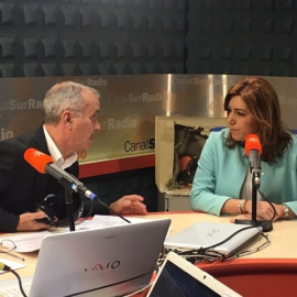 Susana Díaz durante su entrevista en Canal Sur Radio.