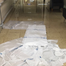 El MATS denuncia en Twitter el estado de Urgencias del hospital La Paz tras las fuertes lluvias.