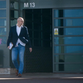 Raül Romeva en sortir de la presó. ERC