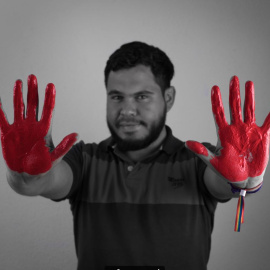 Manuel, en uno de sus retratos para la exposición 'Orgullo de valientes' | La Merced Migraciones